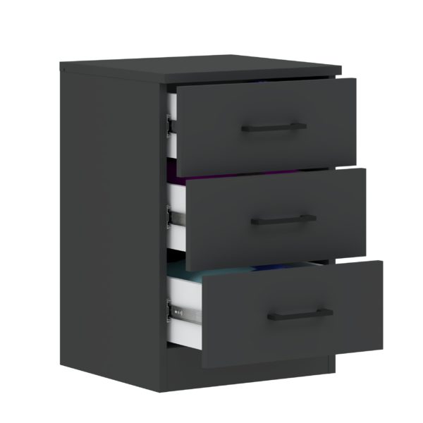 Aspen 3 Drawer Bedside - Image 3