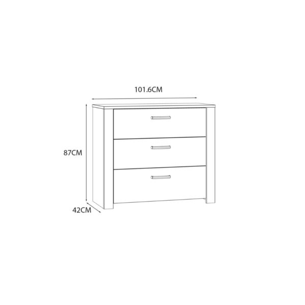 Alder 3 Drawer Chest - Image 10