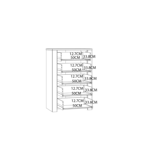 Alder 5 Drawer Narrow Chest - Image 10