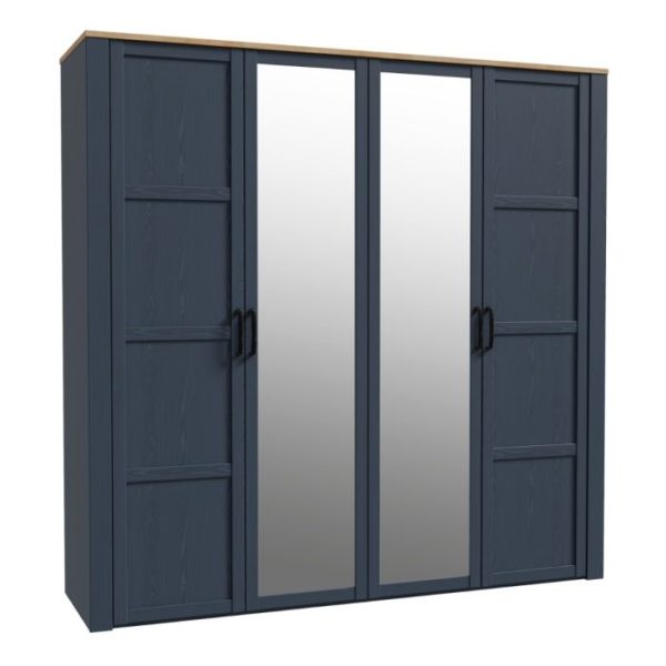 Alder 4 Door 2 Mirror Wardrobe