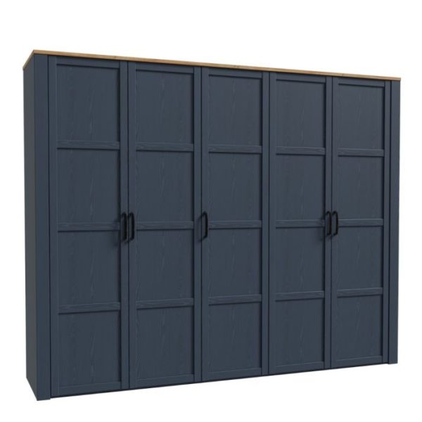 Alder 5 Door Mirror Wardrobe - Image 4
