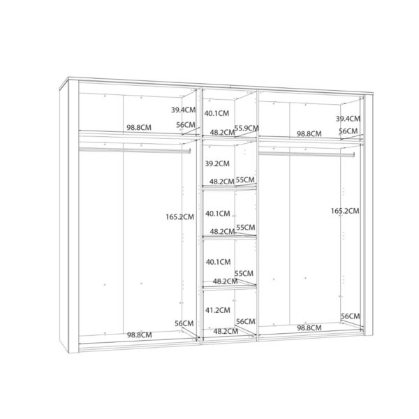 Alder 5 Door Mirror Wardrobe - Image 8