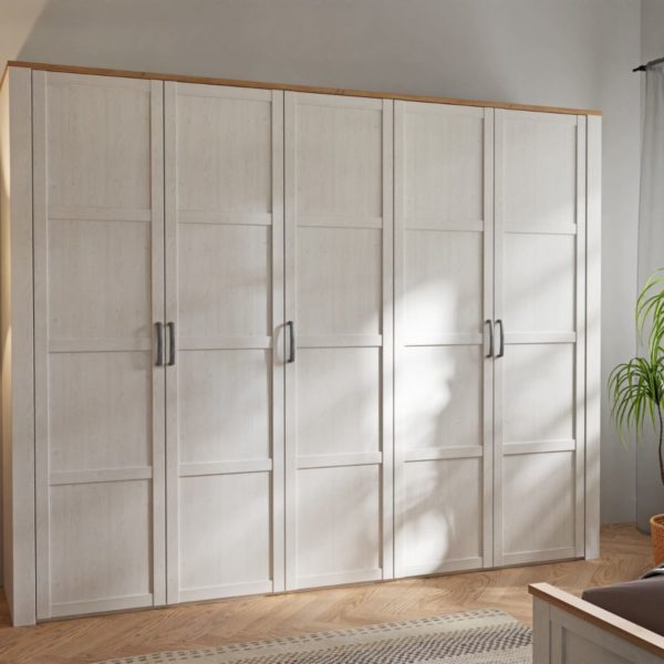 Alder 5 Door Mirror Wardrobe - Image 5