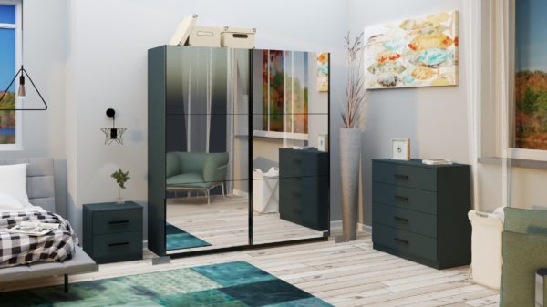 Maples Sliding Wardrobe - Anthracite - Image 8
