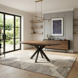 Orlando Extending Round Dining Table Light Walnut