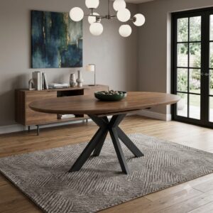 Hampton 1200-1600 Round Extending - Rustic Oak
