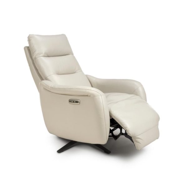 Nora Reclining Swivel Chair – Chalk - Image 4