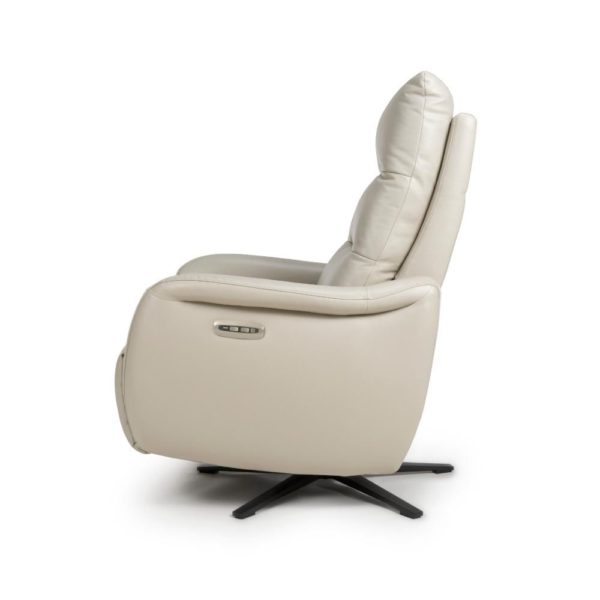 Nora Reclining Swivel Chair – Chalk - Image 5