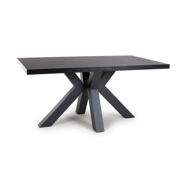 Venice 1600mm Fixed Dining Table - Black Ash - Image 2