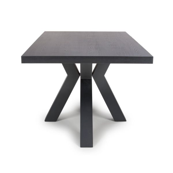Venice 1600mm Fixed Dining Table - Black Ash - Image 3