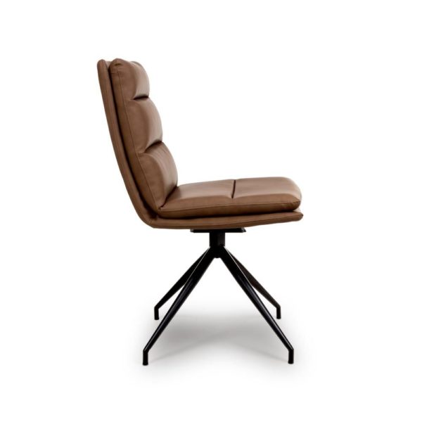 Perth Swivel Dining Chair - Tan  (Sold In Pairs - Priced Per Chair) - Image 5