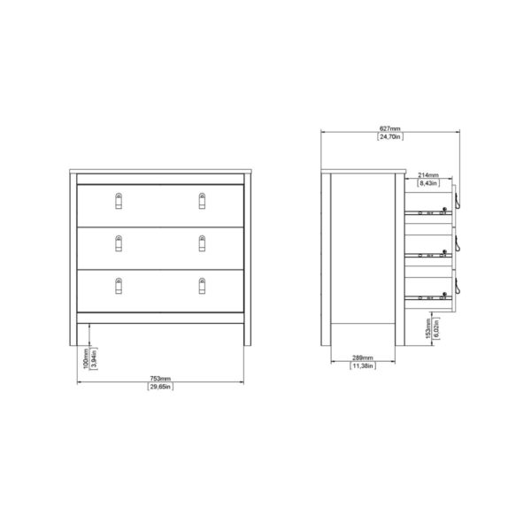 Poplars 3 Drawer Chest - Image 10
