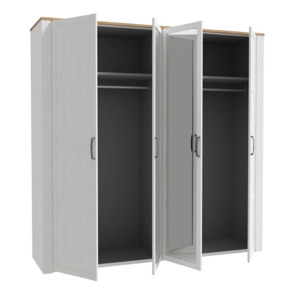 Alder 4 Door 2 Mirror Wardrobe - Image 4