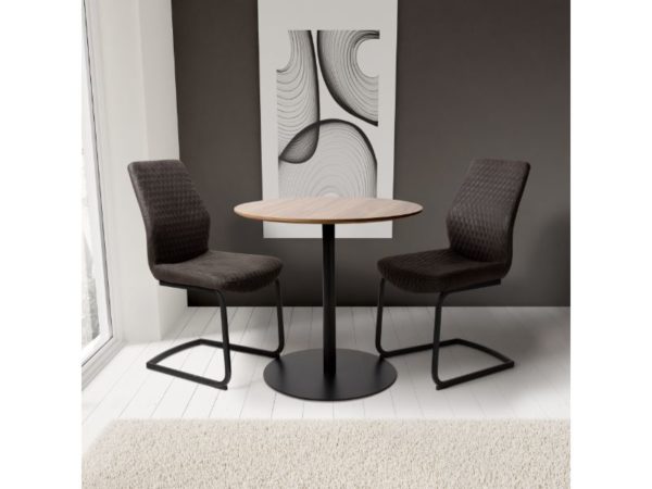 Orlando Round 800mm Dining Table Light Walnut - Image 4