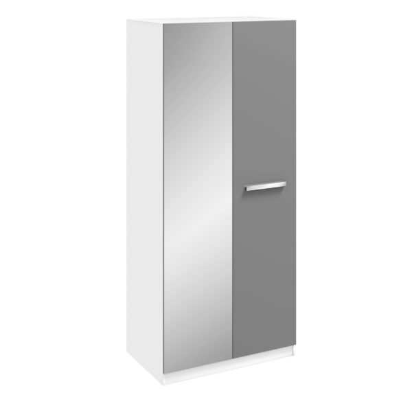 Rowan 2 Door Grey High Gloss Wardrobe - Image 2
