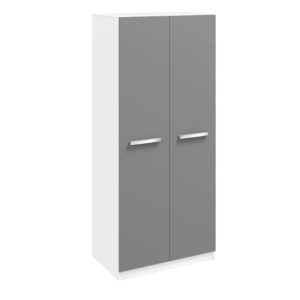 Rowan 2 Door Grey High Gloss Wardrobe