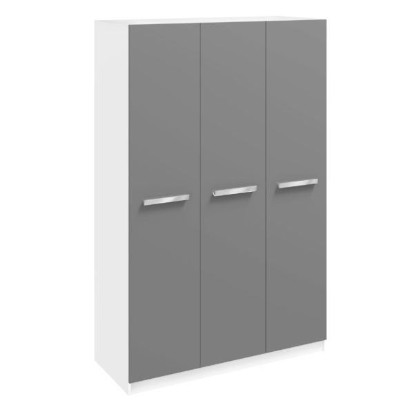 Rowan 3 Door Grey High Gloss Wardrobe - Image 2