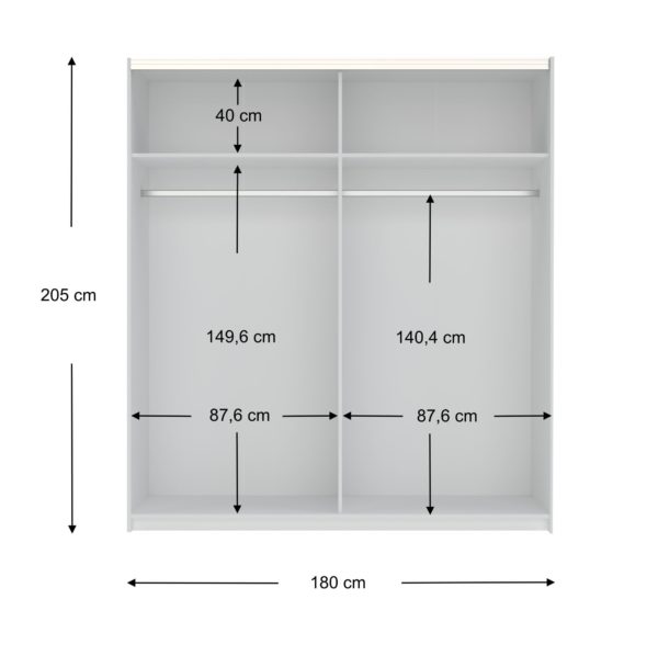 Maples Sliding Wardrobe - White - Image 5