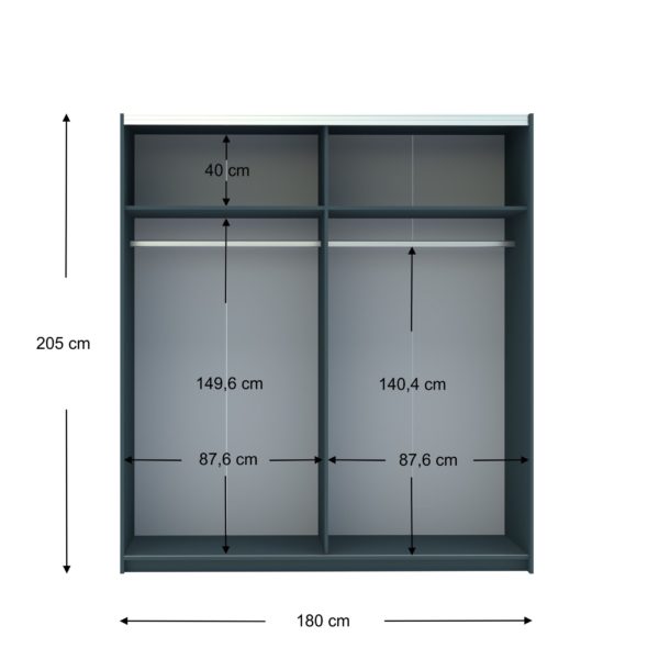 Elder Concrete Anthracite Sliding Wardrobe - Image 7
