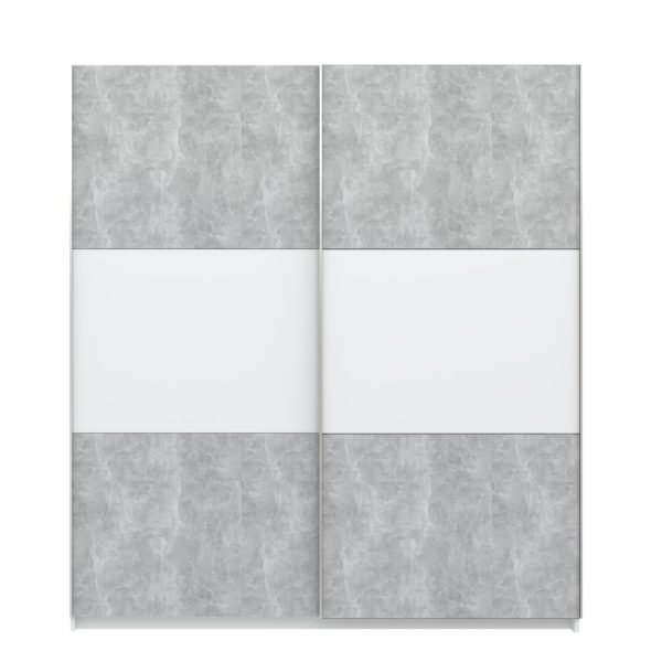 Elder Concrete White Sliding Wardrobe - Image 5