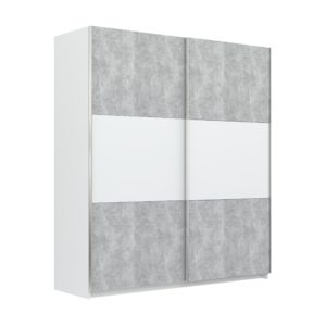 Elder Concrete White Sliding Wardrobe