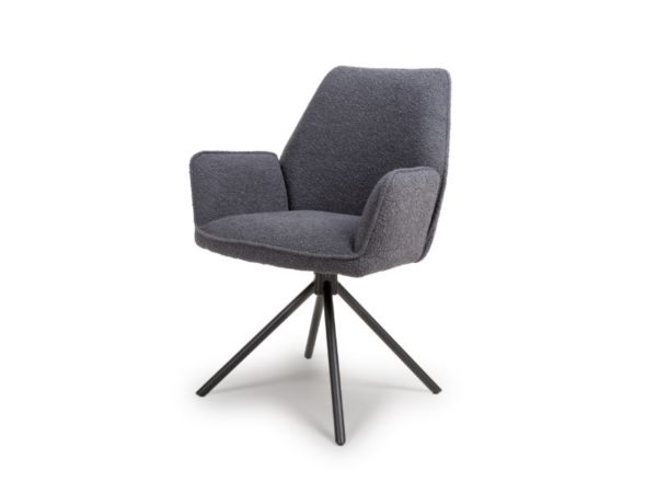 Barcelona Dining Chair - Grey Boucle (Sold In Pairs - Priced Per Chair) - Image 2