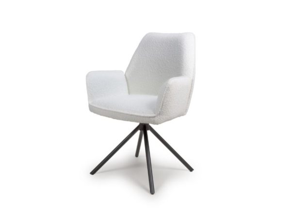 Barcelona Dining Chair - Ivory Boucle (Sold In Pairs- Priced Per Chair) - Image 4