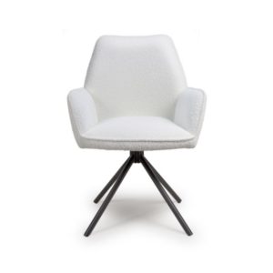 Barcelona Dining Chair - Ivory Boucle (Sold In Pairs- Priced Per Chair)
