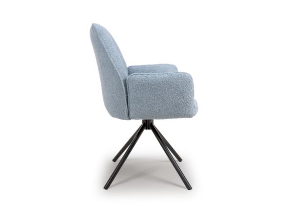Barcelona Dining Chair - Light Blue Boucle (Sold In Pairs - Priced Per Chair) - Image 4