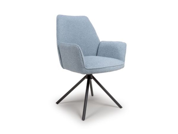 Barcelona Dining Chair - Light Blue Boucle (Sold In Pairs - Priced Per Chair)
