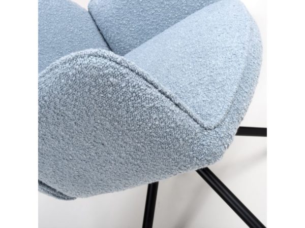 Barcelona Dining Chair - Light Blue Boucle (Sold In Pairs - Priced Per Chair) - Image 3