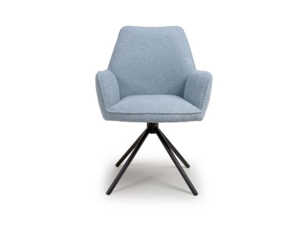 Barcelona Dining Chair - Light Blue Boucle (Sold In Pairs - Priced Per Chair) - Image 2
