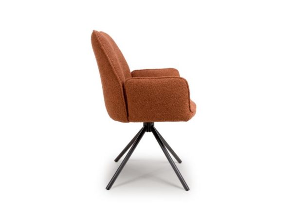 Barcelona Dining Chair - Rust Boucle (Sold In Pairs - Priced Per Chair) - Image 3