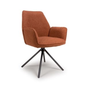 Barcelona Dining Chair - Rust Boucle (Sold In Pairs - Priced Per Chair)