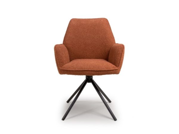 Barcelona Dining Chair - Rust Boucle (Sold In Pairs - Priced Per Chair) - Image 2